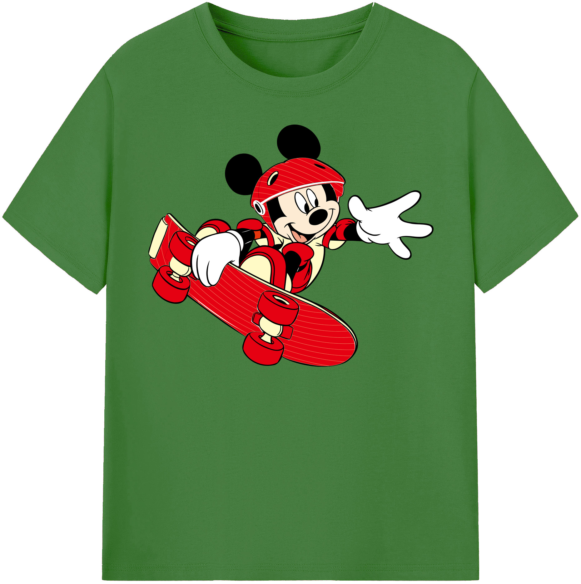 （画像用） ミッキーマウス Mickey Mouse レディースカジュアルプリントTシャツ（綿100％）